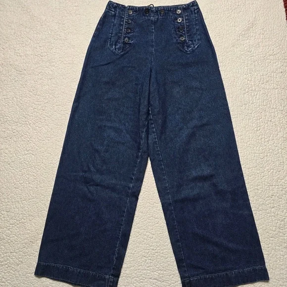 Banana Republic High Waisted Wide Leg Denim Jeans Size 6 - Picture 2 of 14